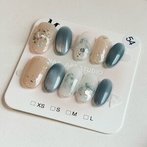 Handmade Press-On Nails Size M | Reusable | Full Set w/ Prep Kit | Brand New 54